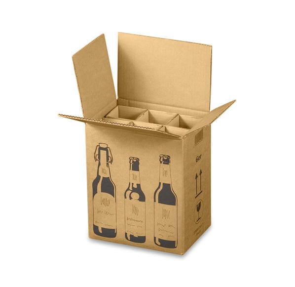 6er Versandkarton für Bierflaschen (255x175x294 mm)