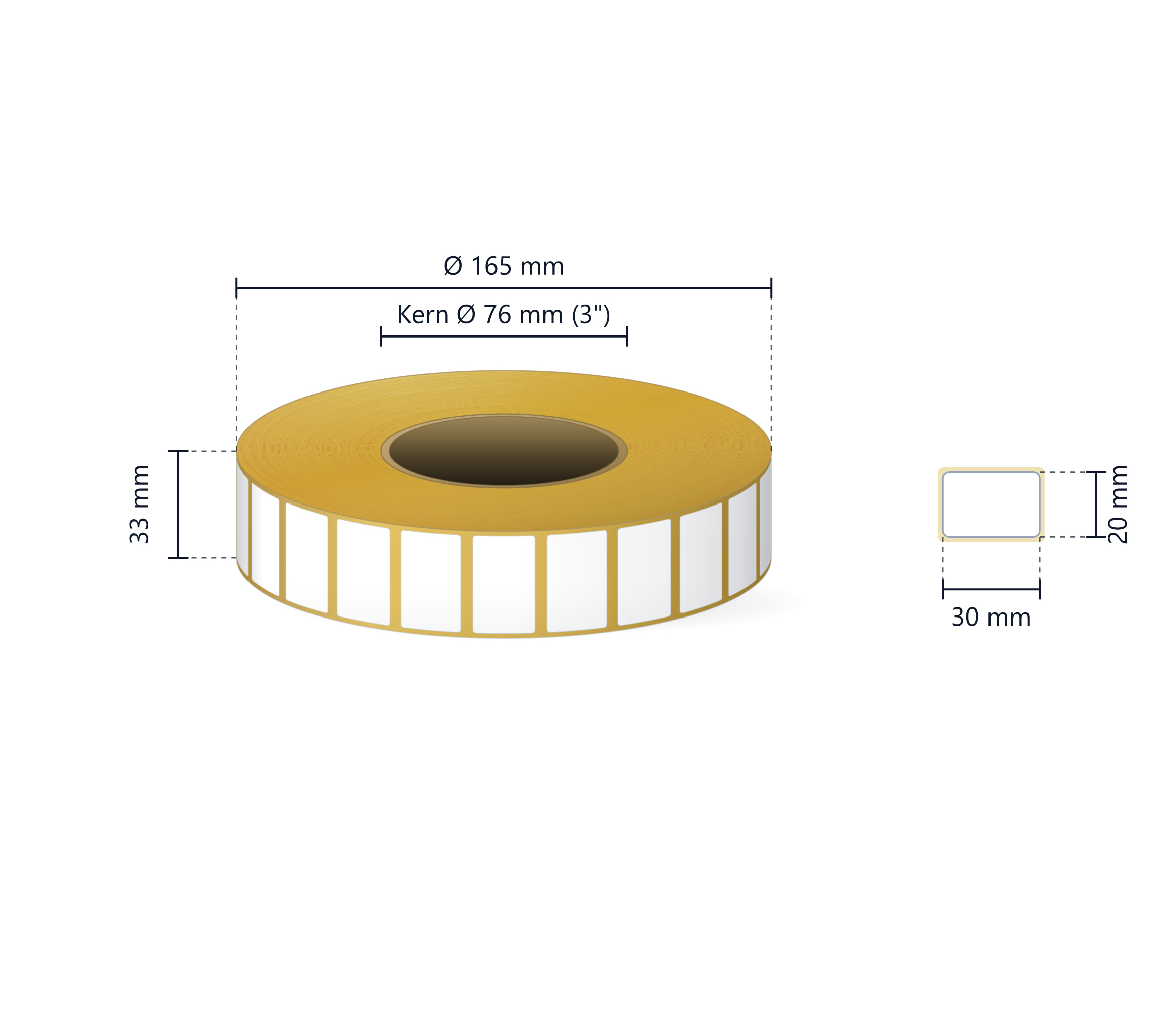 Rollenetikett Thermo ECO, 30x20 mm | 5000 Etiketten/Rolle