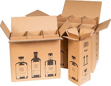 Versandkarton für Ginflaschen, Retail-Sets inkl. Einlage (326x226x278 mm)