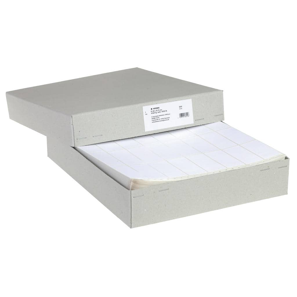 Computeretiketten endlos 4-bahnig, Papier matt