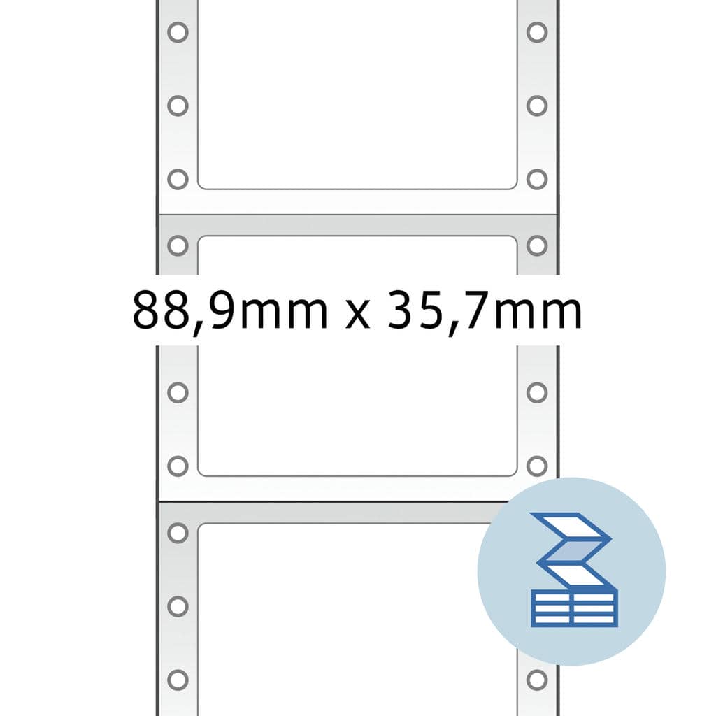 Computeretiketten endlos 1-bahnig, grün – 88,9 x 35,7 mm