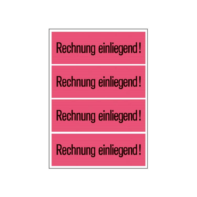 Versandzettel Rechnung einliegend leuchtrot – 39 x 118 mm