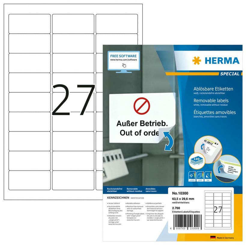 Ablösbare Etiketten