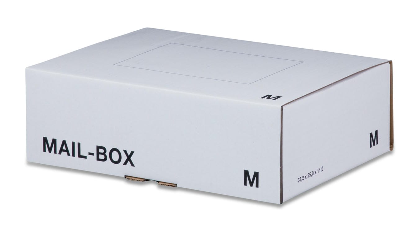 Mail-Box, wiederverschließbar, weiß (331x241x104 mm)