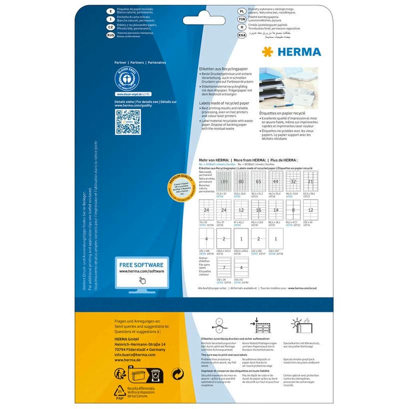 Etiketten aus Recyclingpapier – 99,1 x 67,7 mm