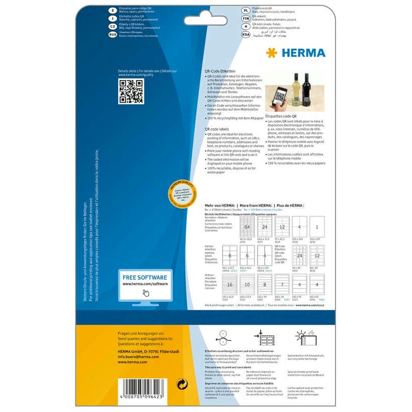 QR-Code Etiketten, blickdicht – 40 x 40 mm