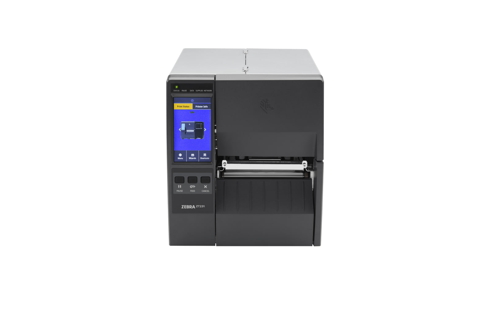 Etikettendrucker Zebra ZT231, Thermodirekt, 8 Punkte/mm (203dpi), Display, EPL, ZPL, ZPLII, USB, USB-Host, RS232, BT (BLE), Ethernet