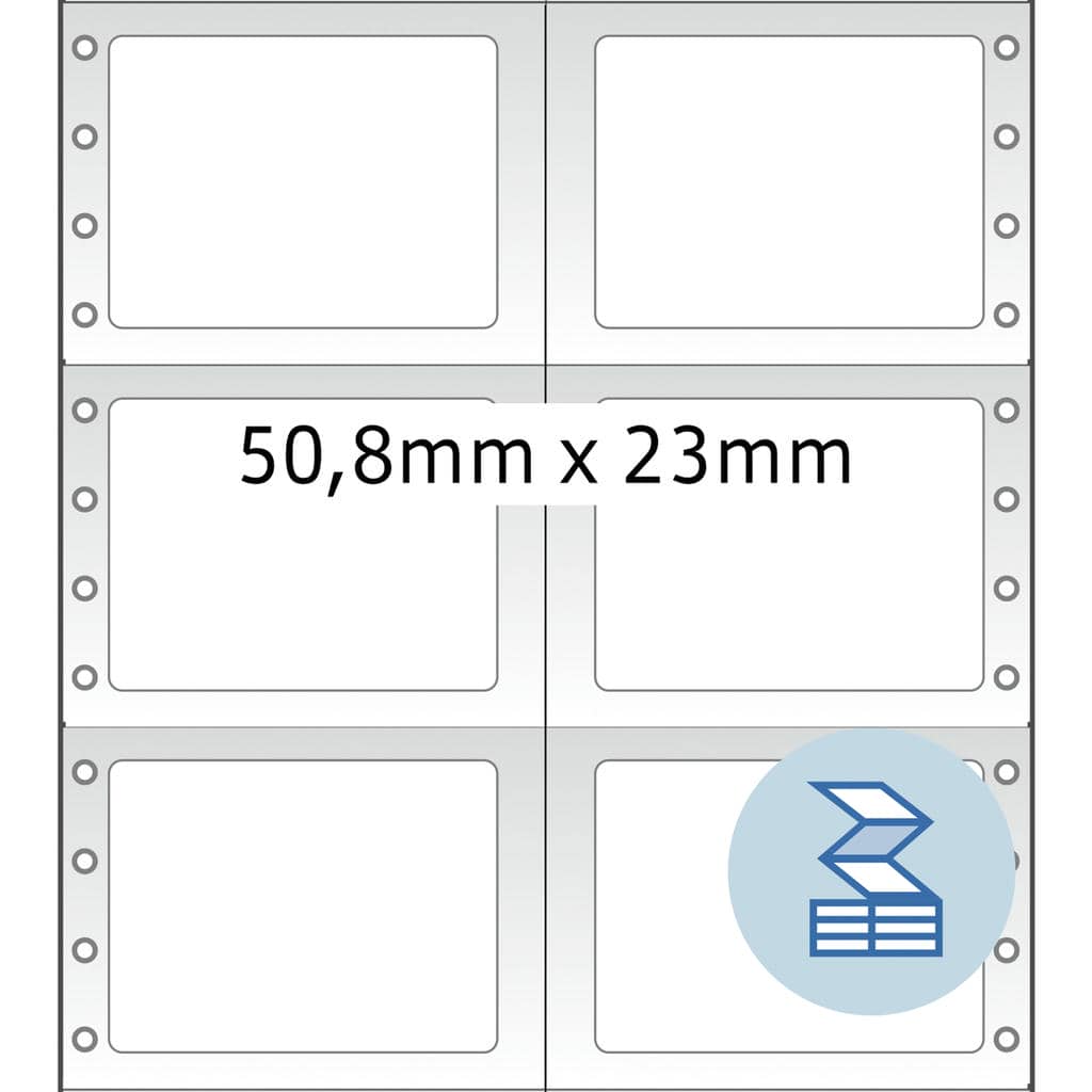 Computeretiketten endlos 2-bahnig – 50,8 x 23,0 mm