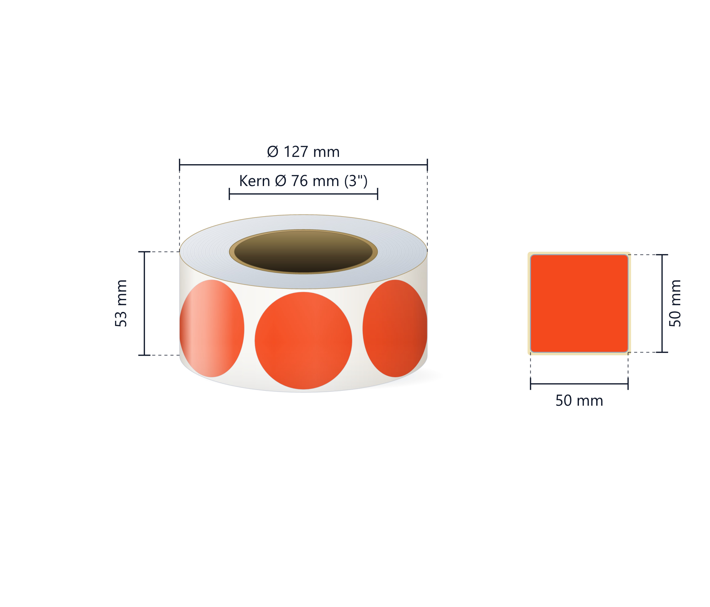 Rollenetikett Thermo ECO, 50x50 mm | 1000 Etiketten/Rolle