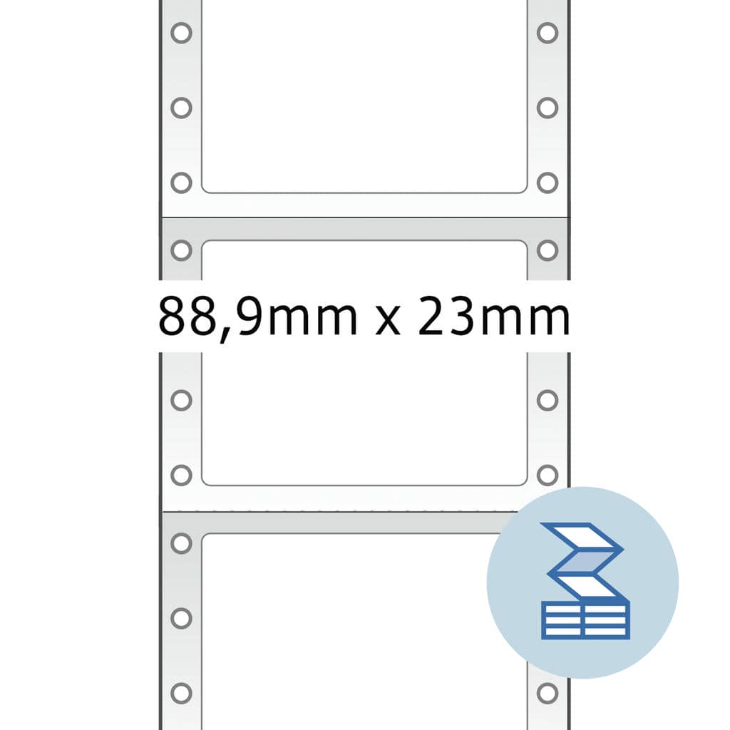 Computeretiketten endlos 1-bahnig – 88,9 x 23 mm