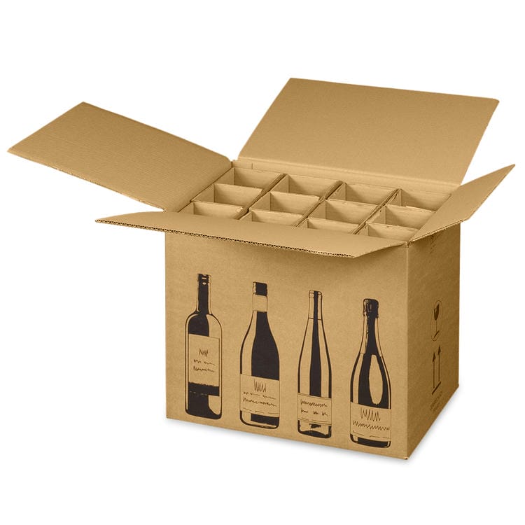 Versandkarton für Weinflaschen, Retail-Sets inkl. Einlage (420x305x368 mm)