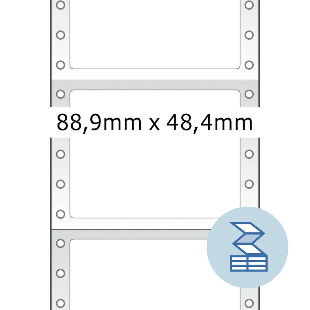 Computeretiketten endlos 1-bahnig – 88,9 x 48,4 mm