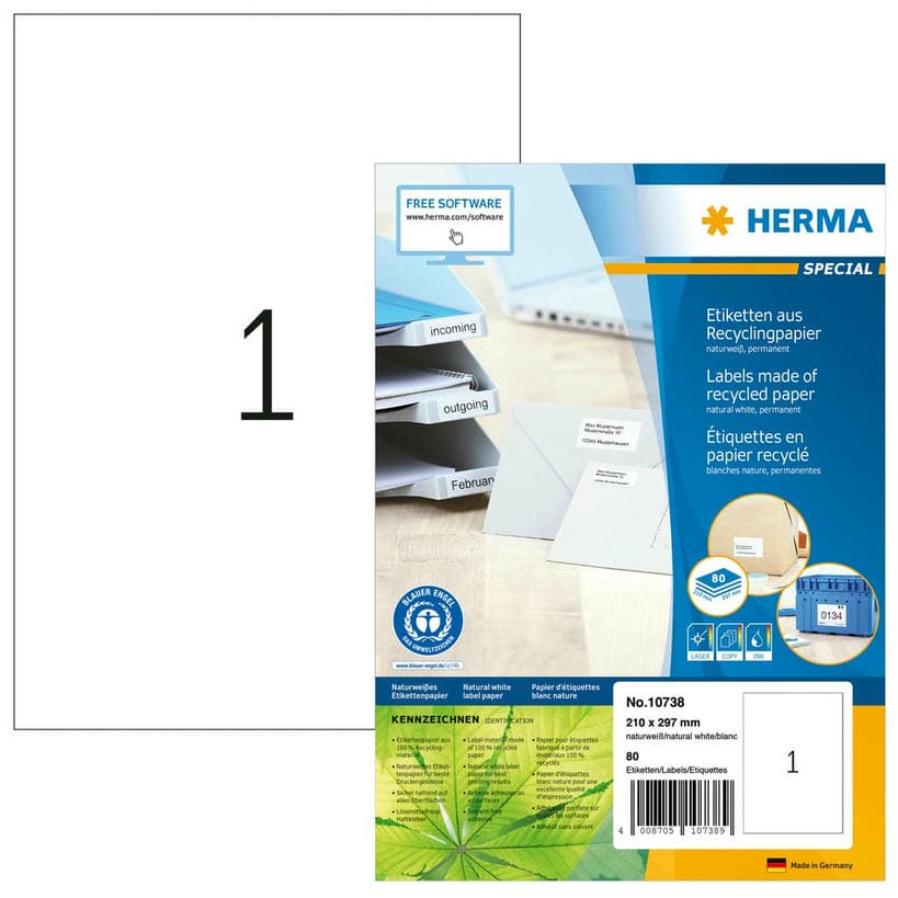 Etiketten aus Recyclingpapier